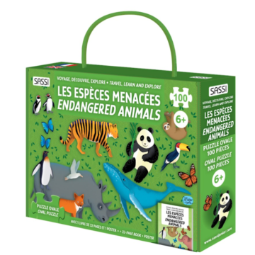 Les Espèces Menacées – Livre et Puzzle 100 Pièces – Sassi Junior