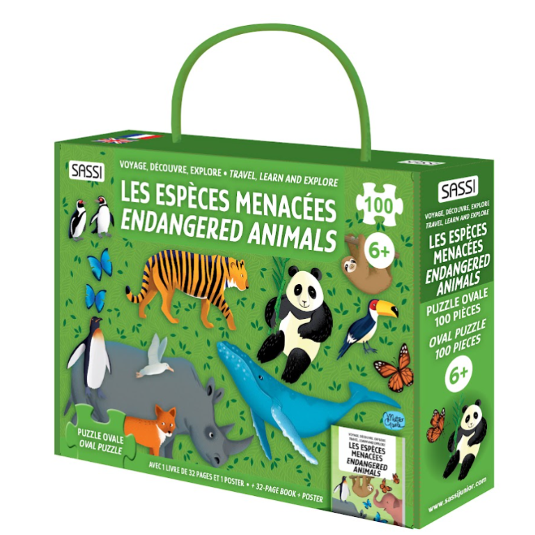 Les Espèces Menacées – Livre et Puzzle 100 Pièces – Sassi Junior