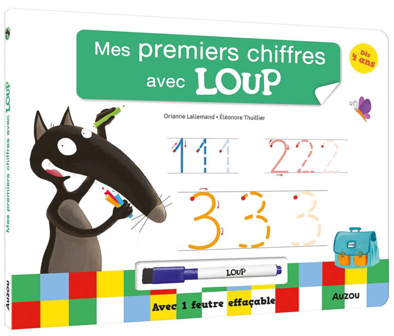 Livre ardoise – Mes premiers chiffres avec Loup – Auzou