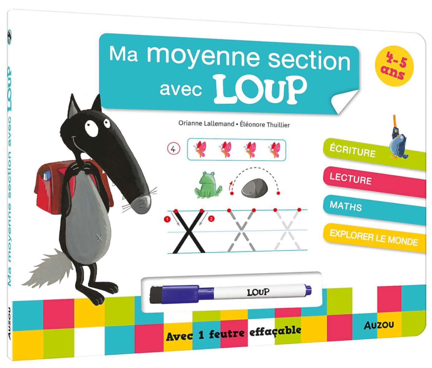 Ma moyenne section avec Loup – Livre-ardoise – Auzou