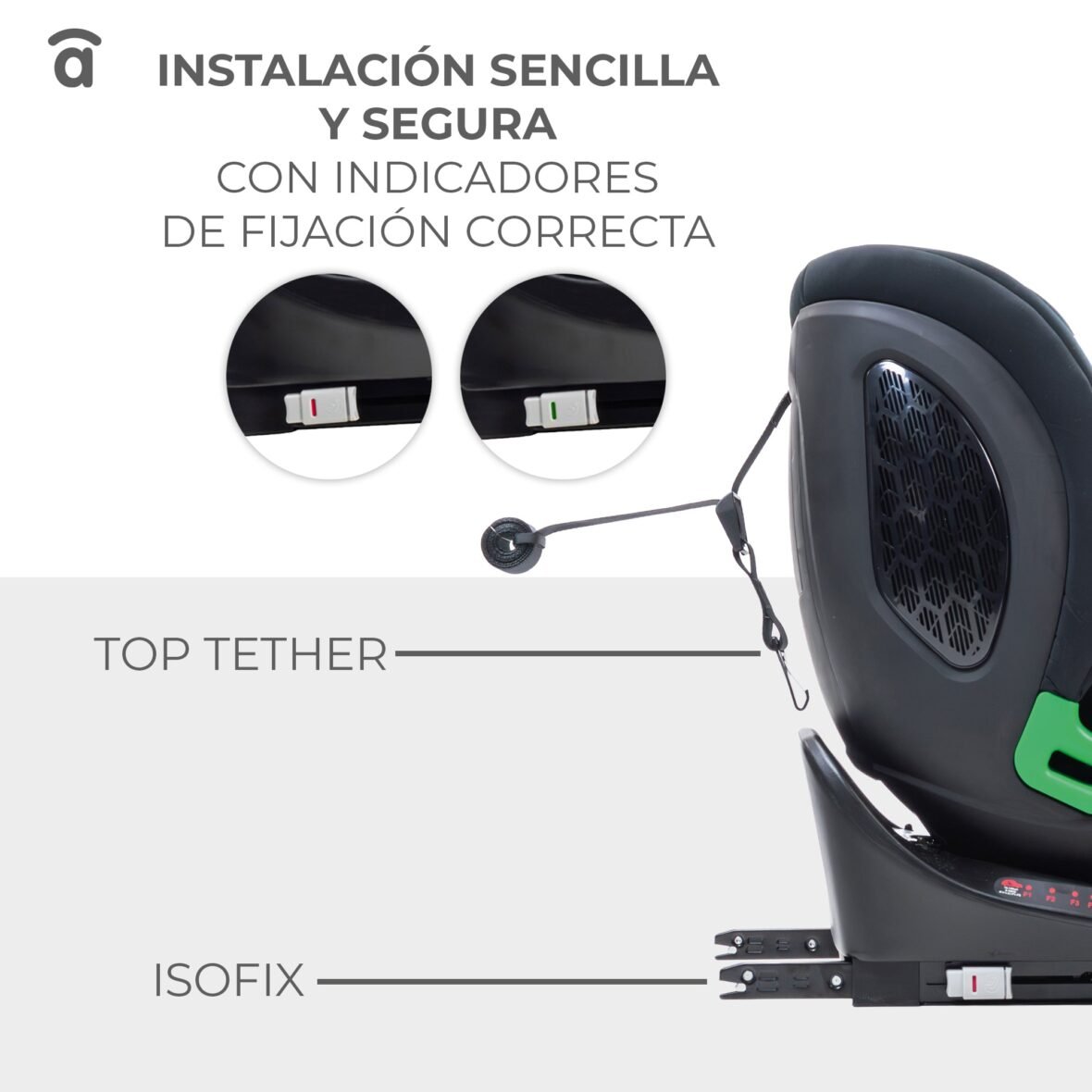 Siège Auto – Austen 3 Noir 40–150 cm – Asalvo