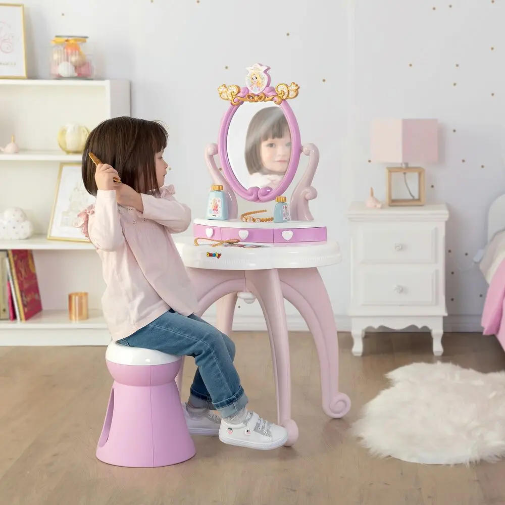 Coiffeuse princesses 2en1 avec tabouret – Smoby.