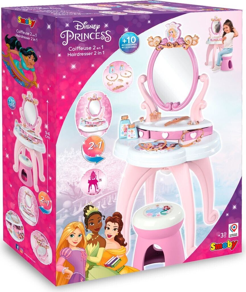Coiffeuse princesses 2en1 avec tabouret – Smoby..