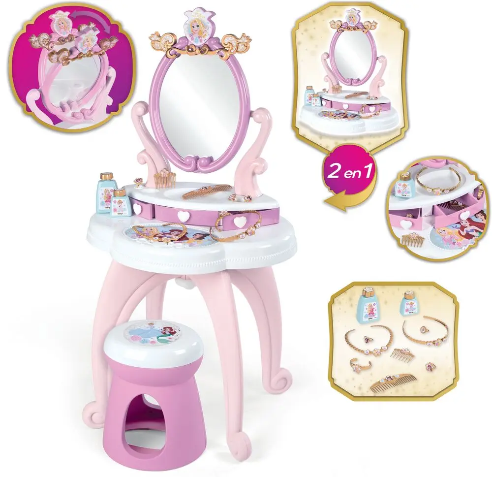 Coiffeuse princesses avec tabouret – Smoby