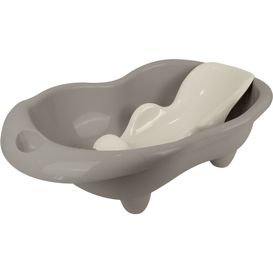 Baignoire avec Support de Bain – Hippo Gris – Dolu