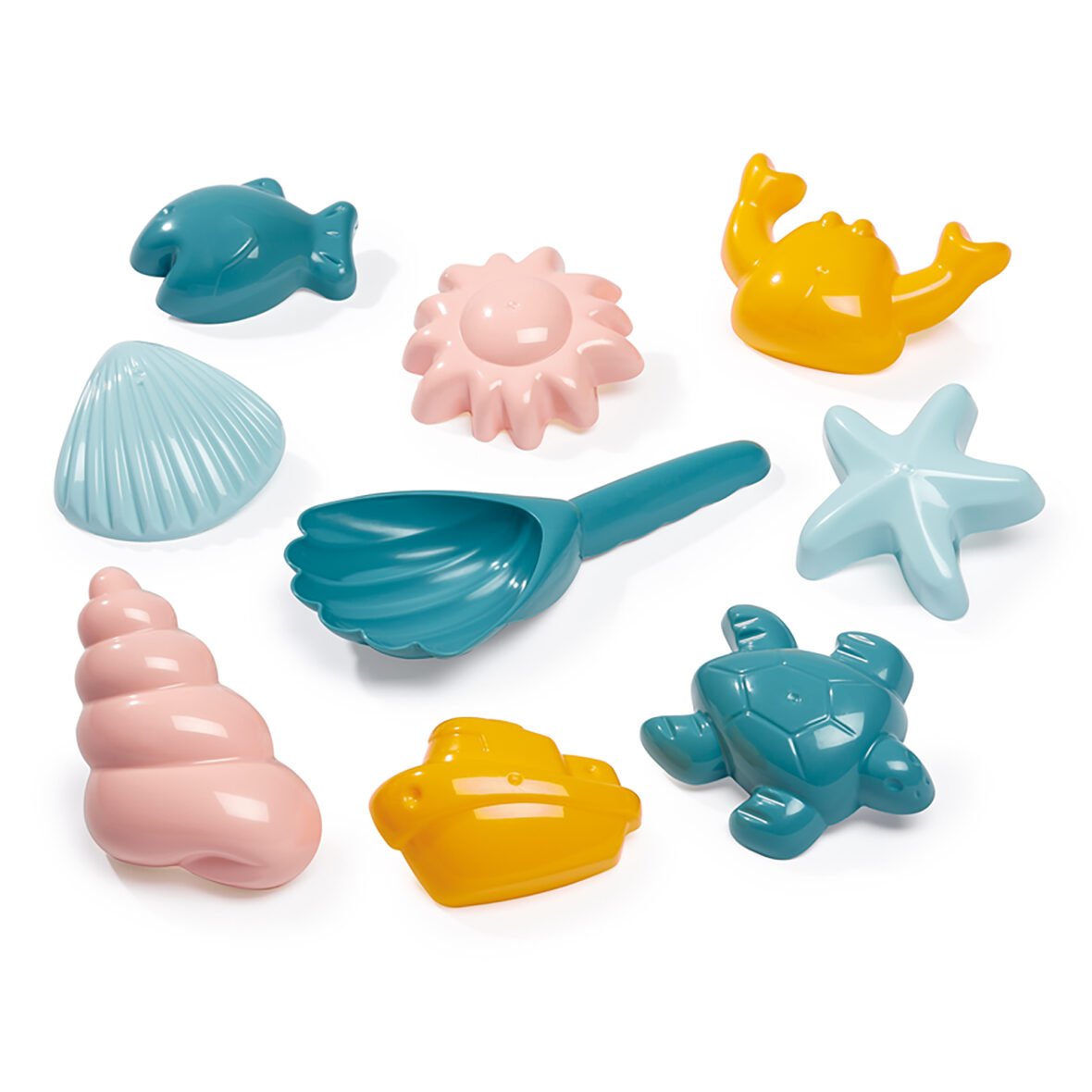Moules à Sable Coquillages – 8 Moules et Pelle – Ecoiffier