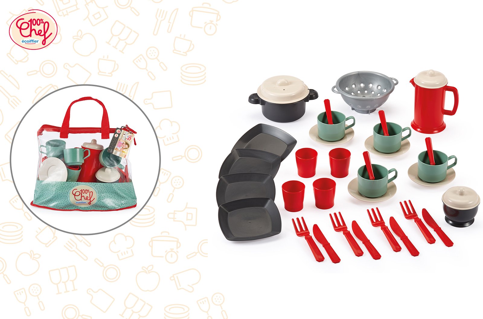 Sac Dînette Garni – Service pour Quatre – Ecoiffier