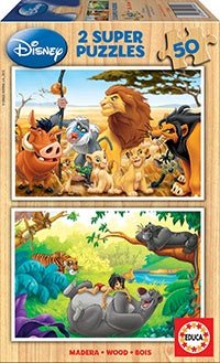Educa – Puzzle Bois Disney Animal Friends – 2 x 50 pièces