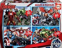 Educa – Multi 4 Puzzles Progressifs Avengers (50, 80, 100, 150 pièces) – Réf. 16331