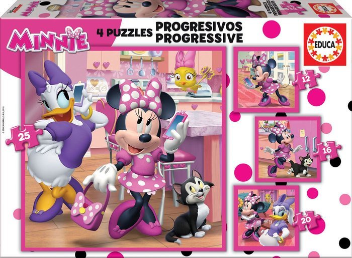 Puzzle Progressif Minnie & The Happy Helpers 12-16-20-25 pièces – Educa 17630