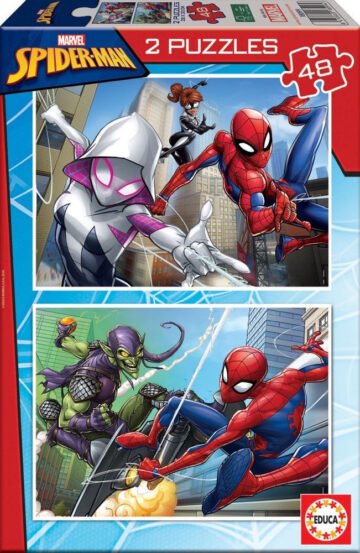 Puzzle Spider-Man et le Bouffon Vert – 2 x 48 pièces – Collection Super Héros – Educa (18099)