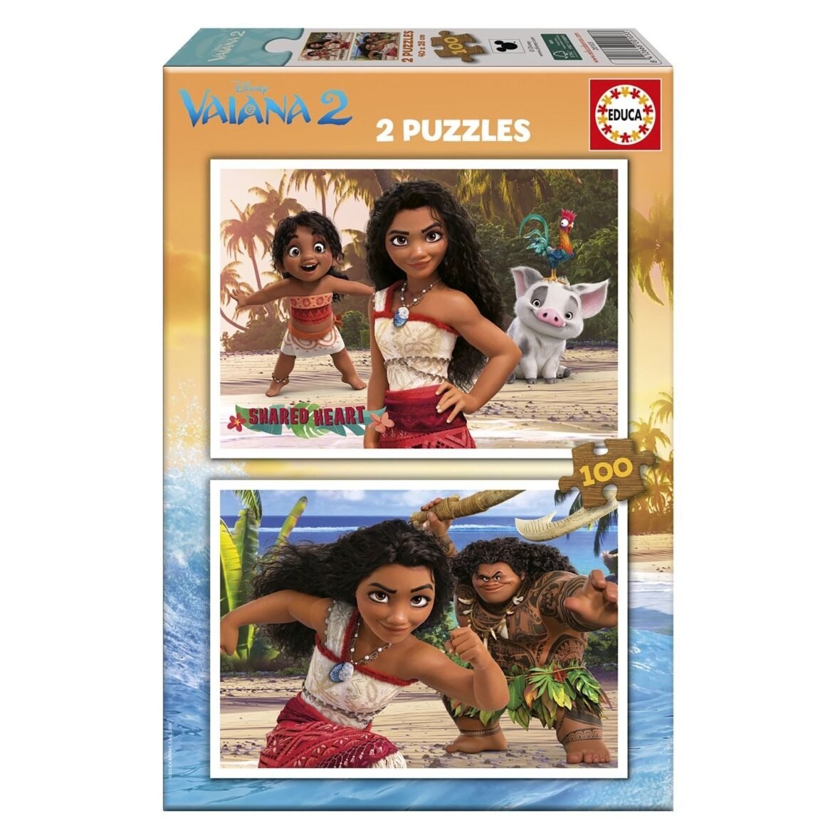 Puzzles Progressifs 2×100 pièces Vaiana 2 – Educa
