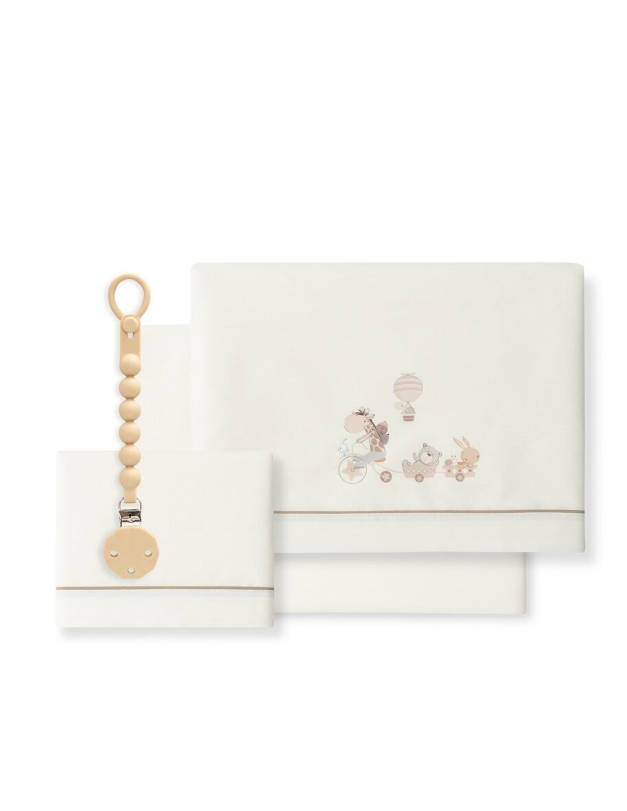 Parure 3Pcs+ Porte Sucette Beige – Interbaby