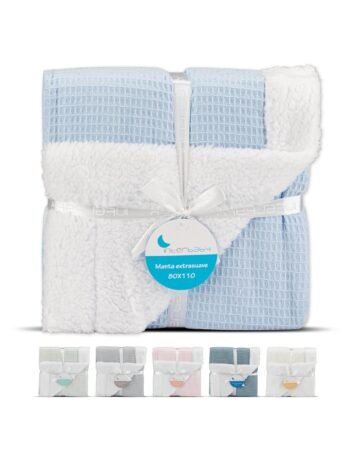 Couverture Nid d’Abeille – Bleue – Interbaby