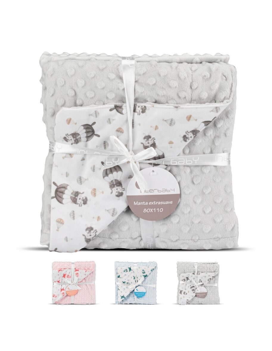 Couvertur Imprimee Gris – Interbaby