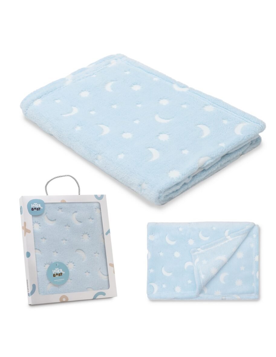 Couverture Imprimee Bleu – Interbaby