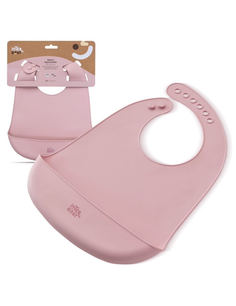 Bavoir en Silicone Rose – Interbaby