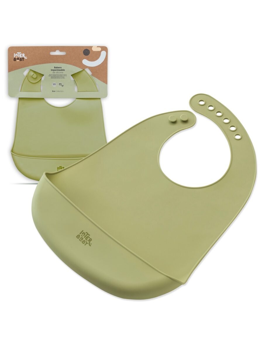 Bavoir en Silicone Vert – Interbaby