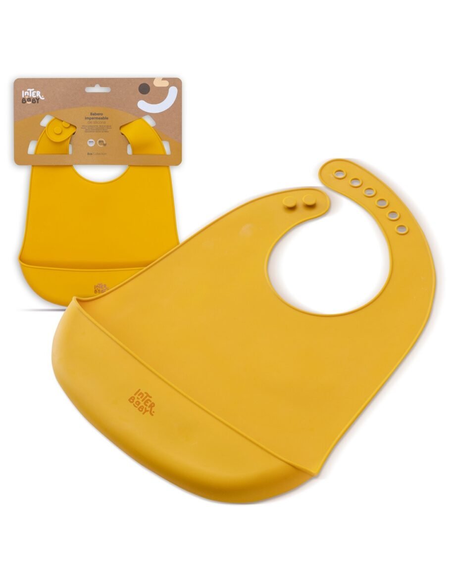Bavoir en Silicone Jaune – Interbaby