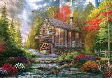Puzzle 1000 pièces Le vieux moulin à bois