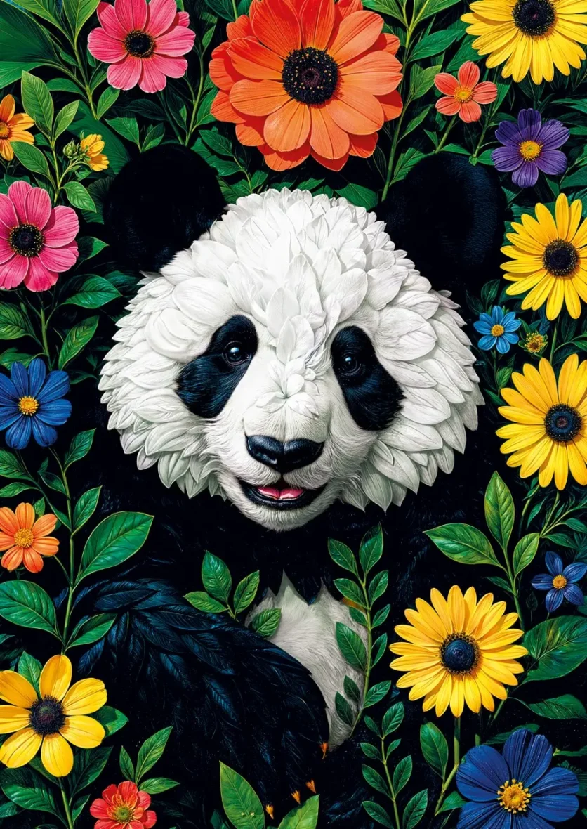 Puzzle – Panda Fleuri – 500 pièces – KS Games