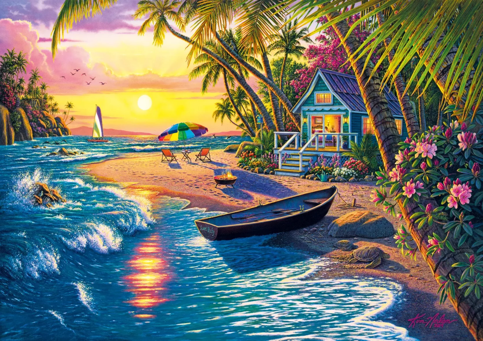 Puzzle – Coucher de Soleil sur la Plage – 1000 pièces – KS Games