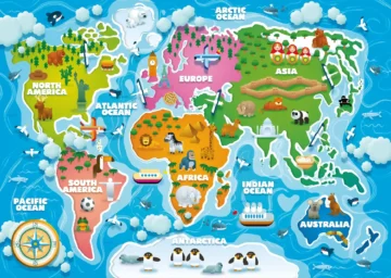 puzzle jumbo 50 pcs carte du monde – Ks games
