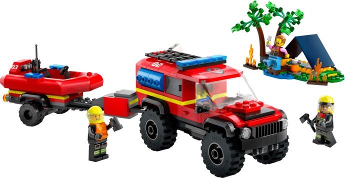 LEGO City 60412 Le camion de pompiers 4×4 et le canot de sauvetage