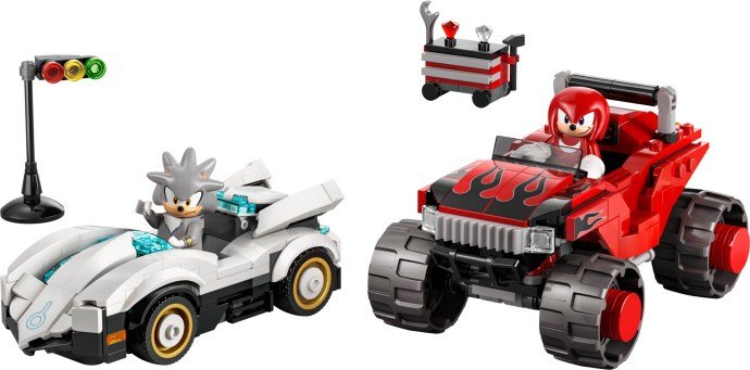 LEGO Sonic the Hedgehog 77118 – La Voiture de Silver contre le Monster Truck de Knuckles