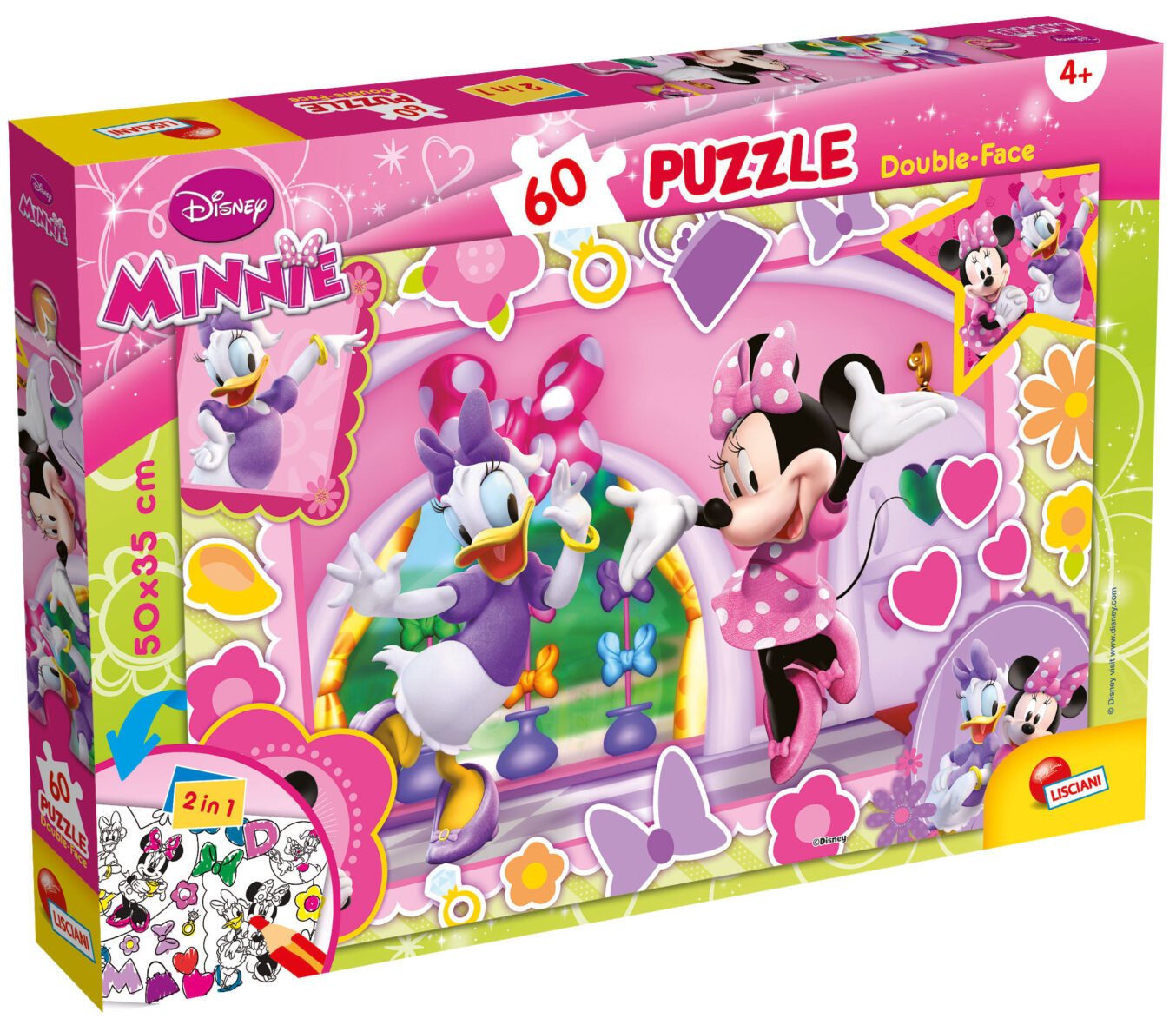 Puzzle Double-Face Minnie Mouse – 60 pièces – Lisciani