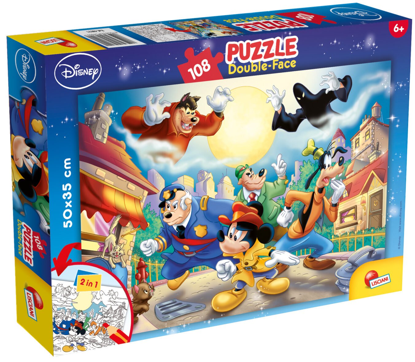 Puzzle Double-Face Mickey Mouse Détective – 108 pièces – Lisciani