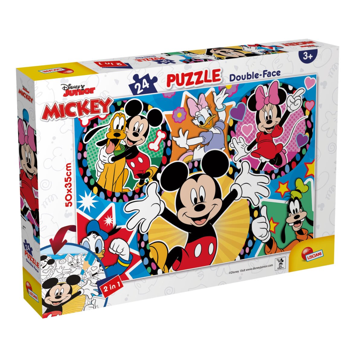 Puzzle Double-Face Mickey Mouse – 24 pièces – Lisciani