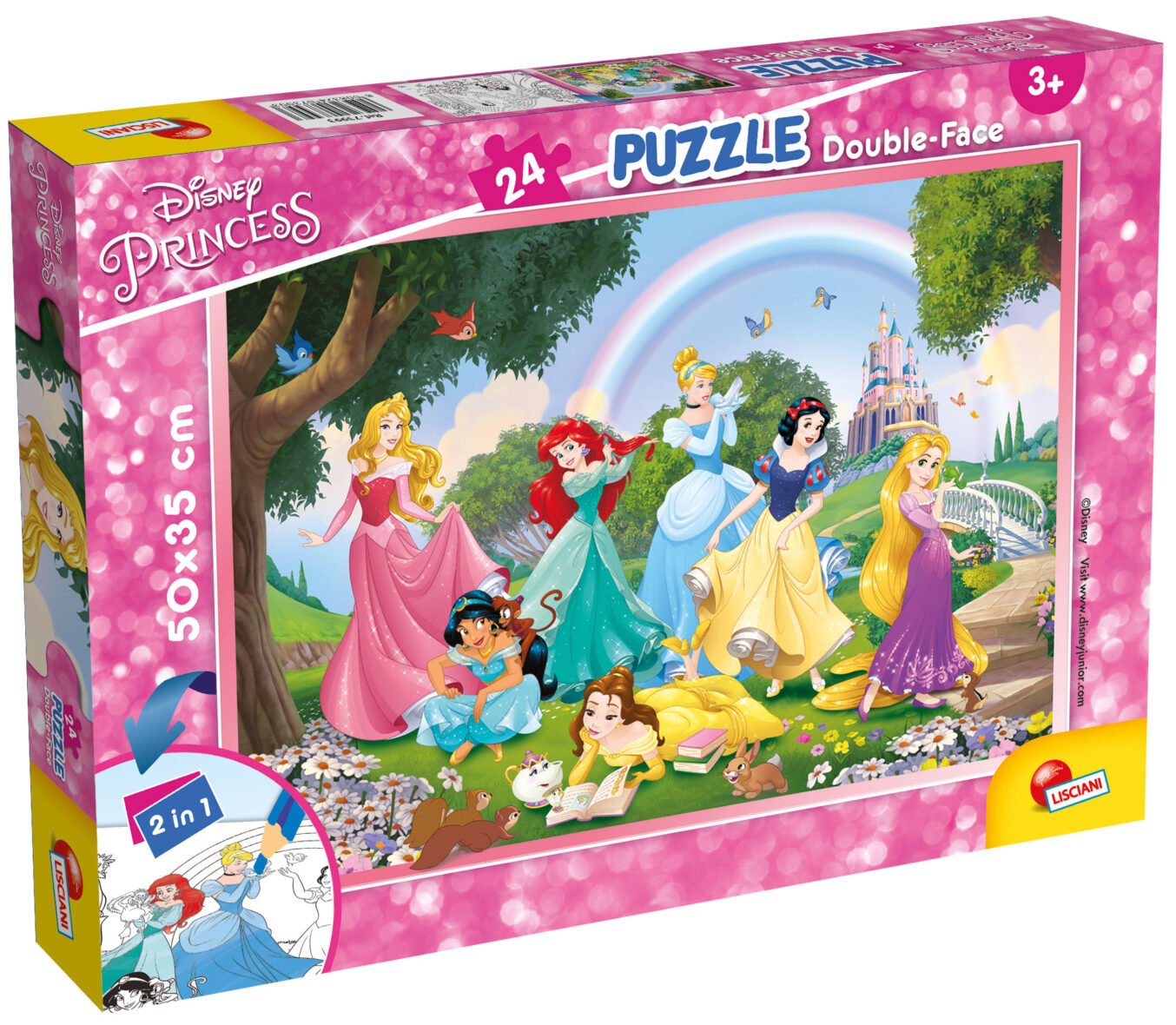 Puzzle Double-Face Disney Princesses – 24 pièces – Lisciani