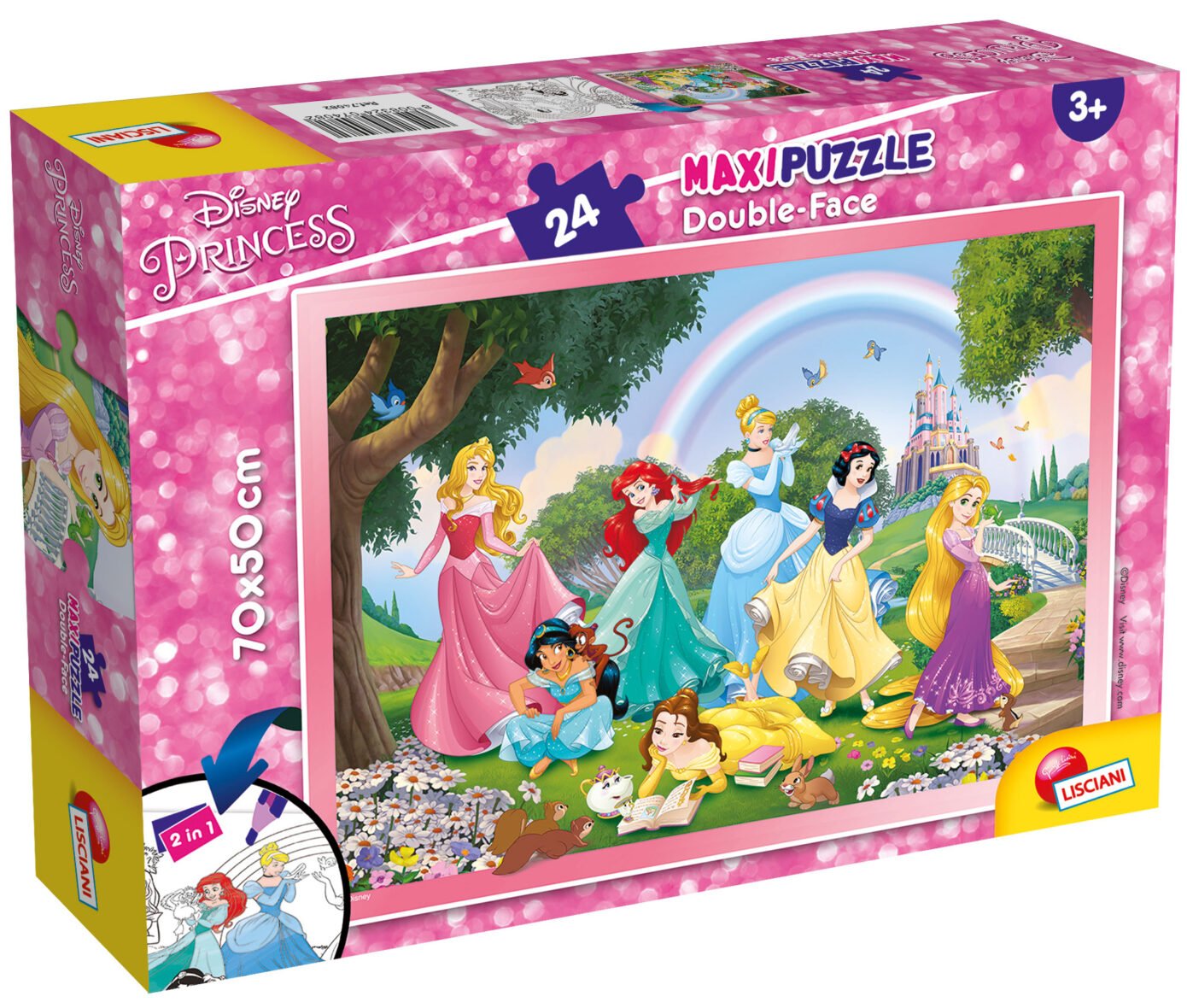 Puzzle Double-Face Géant Disney Princesses – 24 pièces – Lisciani