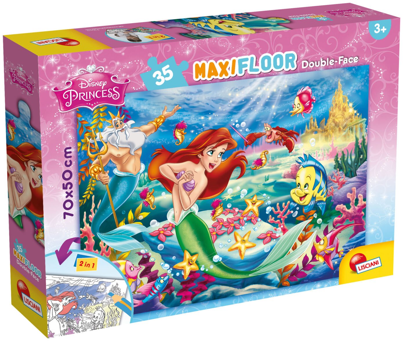 Puzzle Double-Face Géant La Petite Sirène – 35 pièces – Lisciani