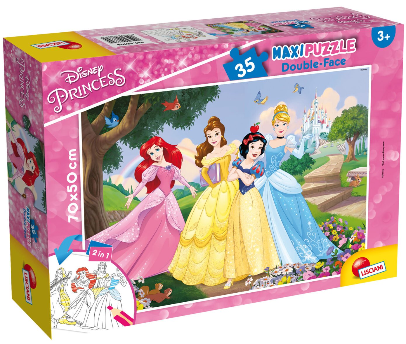 Puzzle Double-Face Géant Disney Princesses – 35 pièces – Lisciani