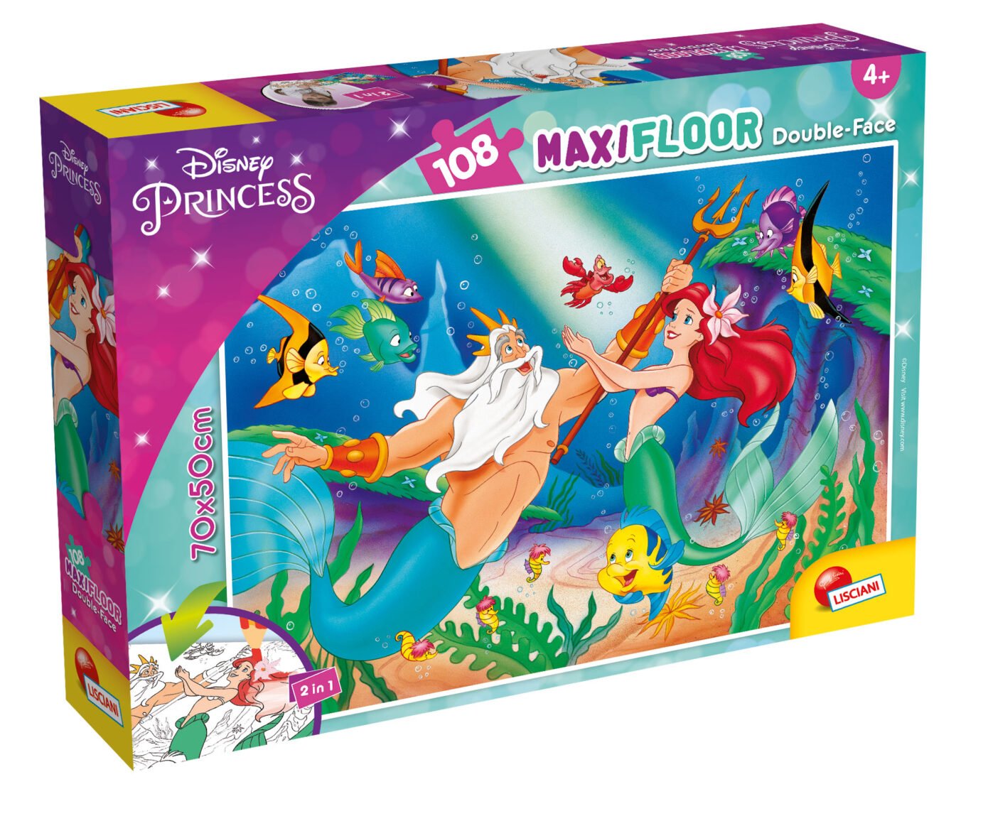 Puzzle Double-Face Géant La Petite Sirène – 108 pièces – Lisciani