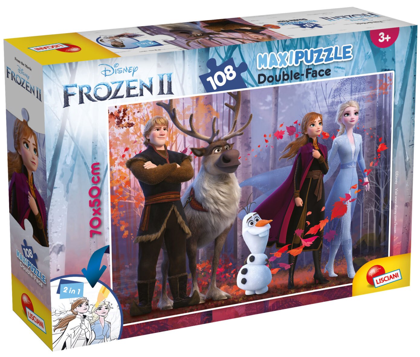 Puzzle Double-Face Géant La Reine des Neiges 2 – 108 pièces – Lisciani