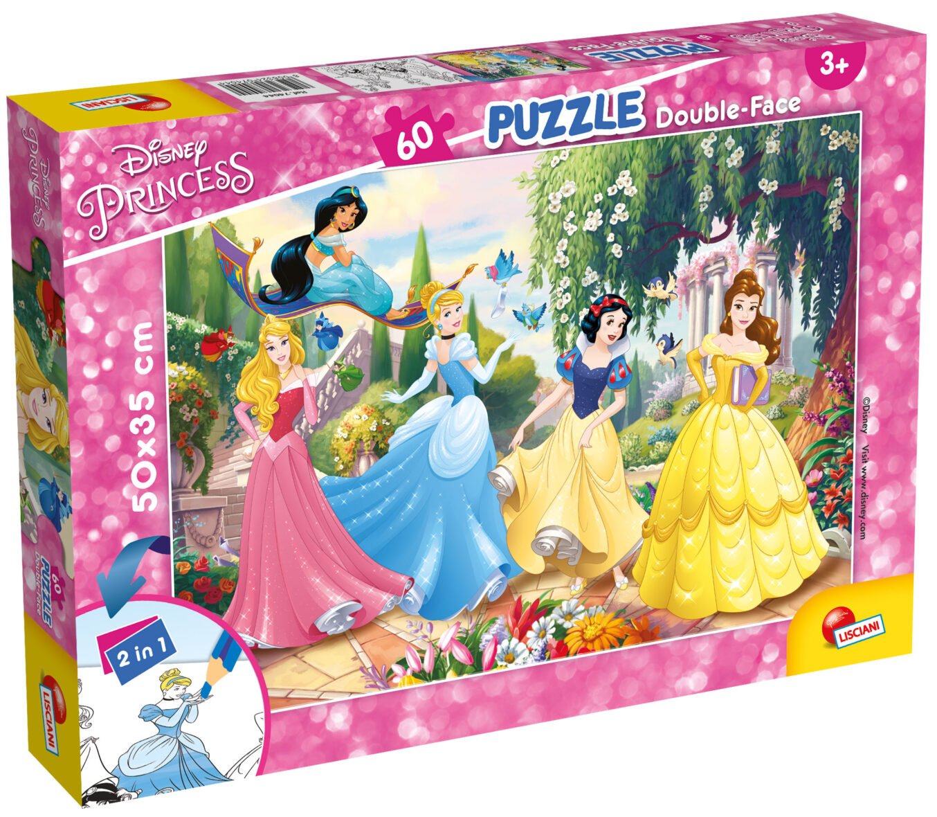 Puzzle Double-Face Disney Princesses – 60 pièces – Lisciani