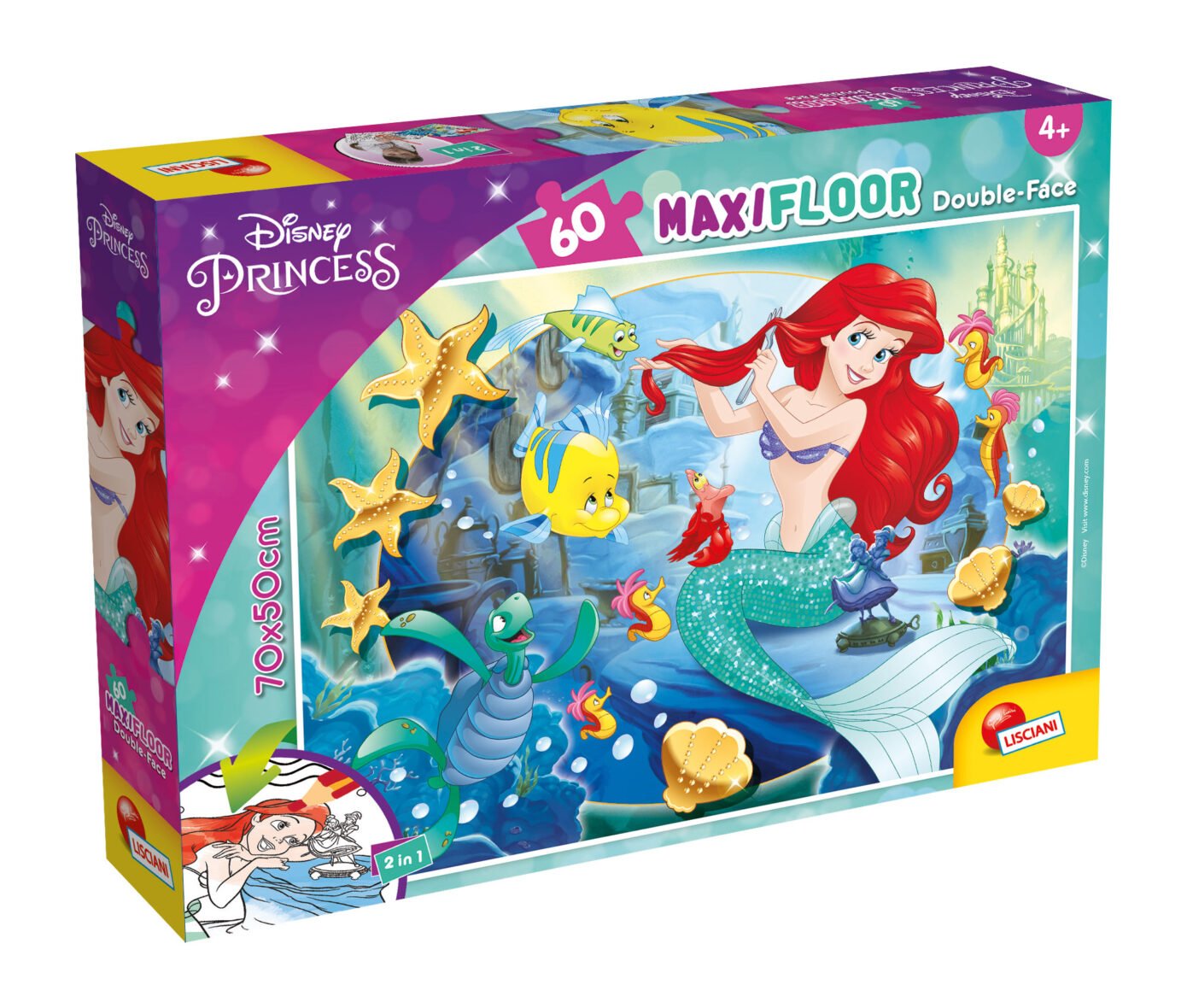 Puzzle Double-Face Géant La Petite Sirène – 60 pièces – Lisciani