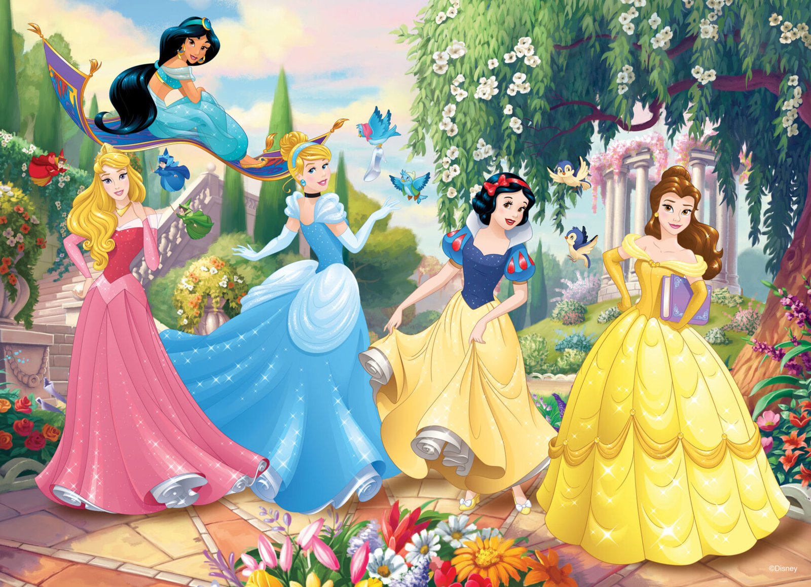 Puzzle Double-Face Géant Disney Princesses – Princesses pour Toujours – 108 pièces – Lisciani