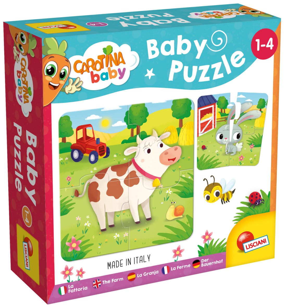 Puzzles Carotina Baby – Les Animaux de la Ferme – Lisciani