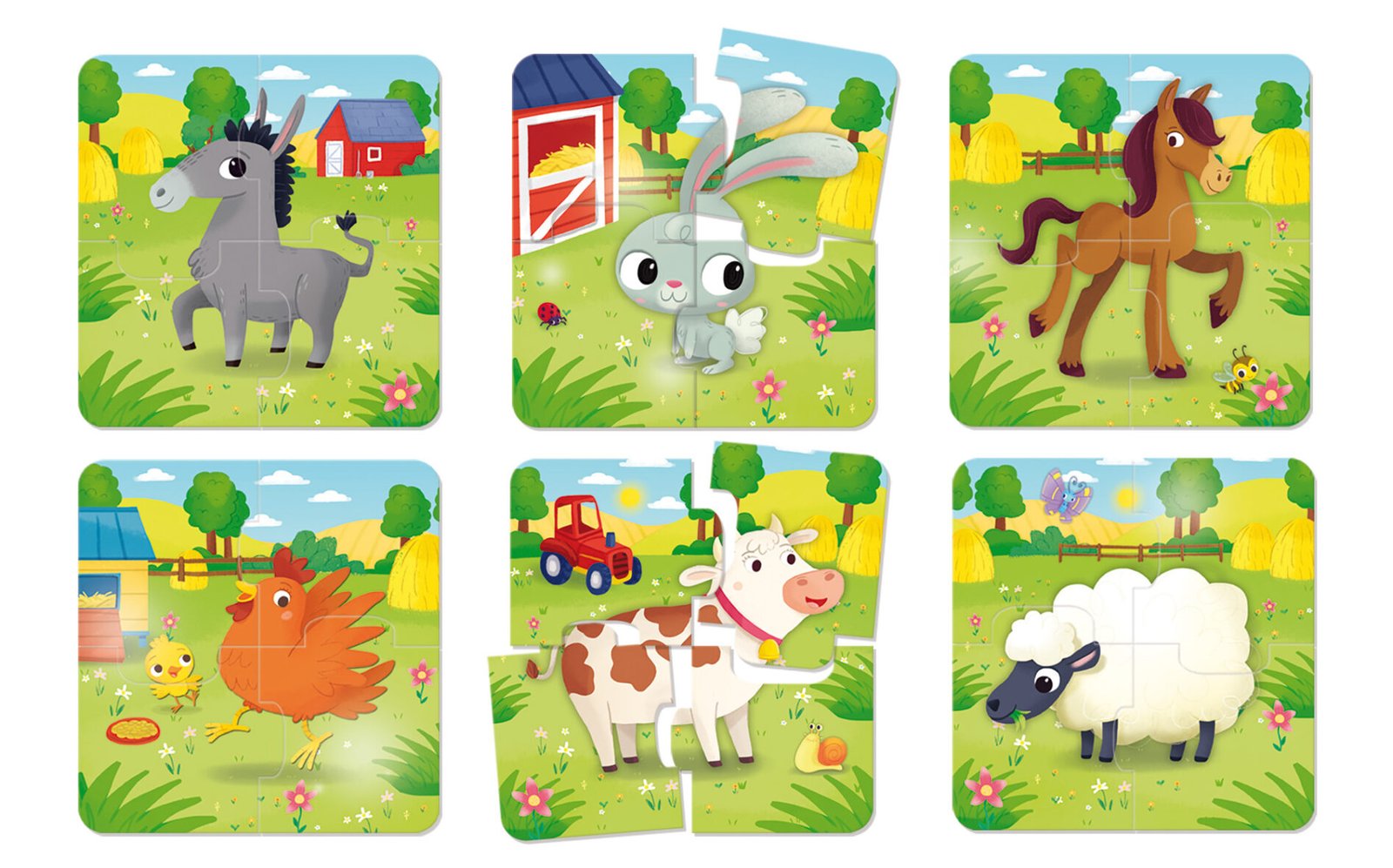 Puzzles Carotina Baby – Les Animaux de la Ferme – Lisciani