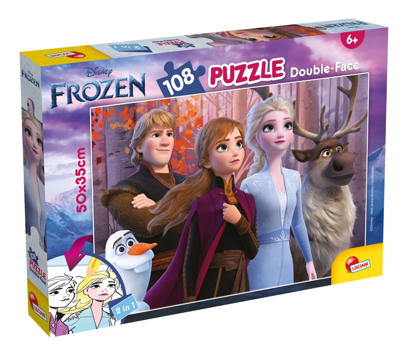 Puzzle Double-Face La Reine des Neiges 2 – 108 pièces – Lisciani