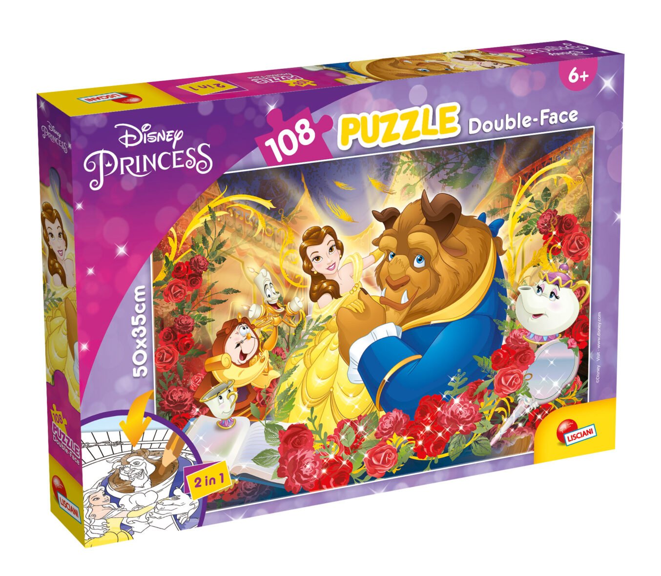 Puzzle Double-Face La Belle et la Bête – 108 pièces – Lisciani