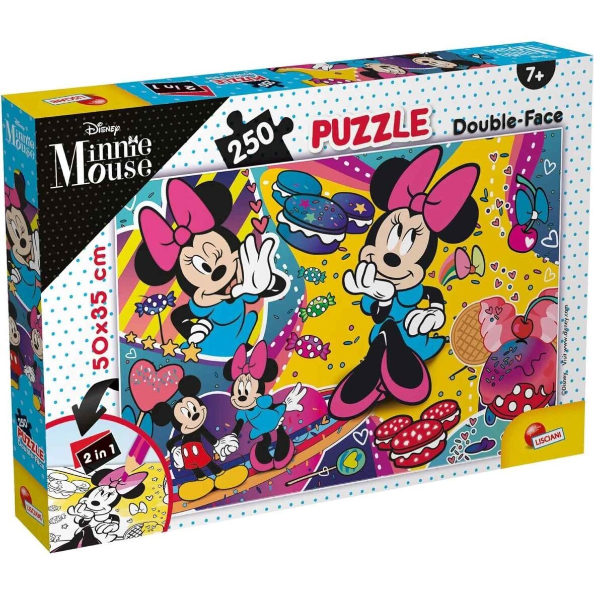 Puzzle Double-Face Minnie Mouse – 250 pièces – Lisciani
