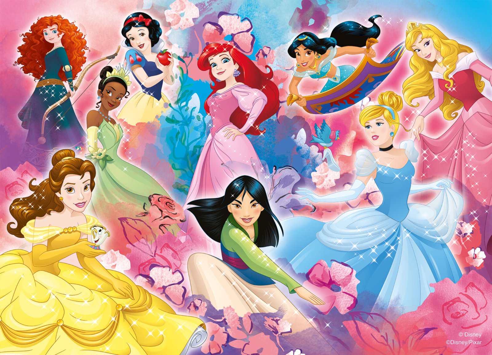 Puzzle Double-Face Géant Disney Princesses – 2 x 24 pièces – Lisciani