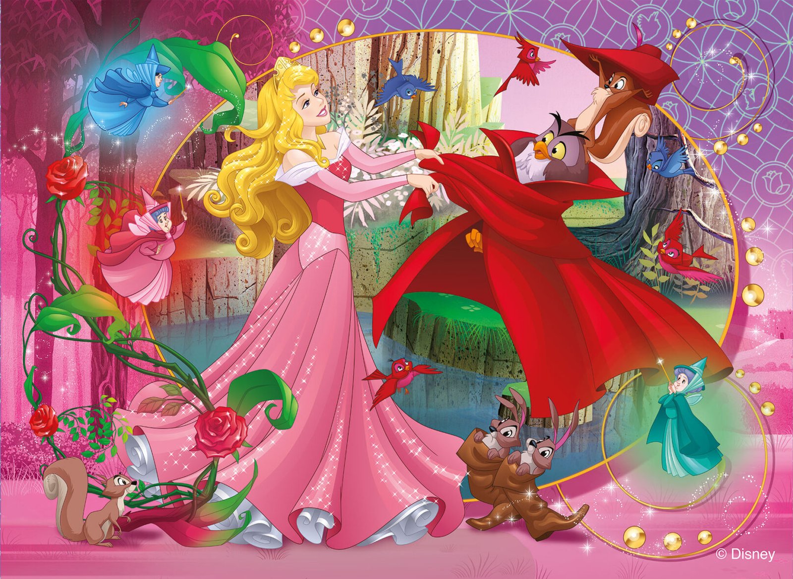 Puzzle Double-Face Géant La Belle au Bois Dormant – 60 pièces – Lisciani