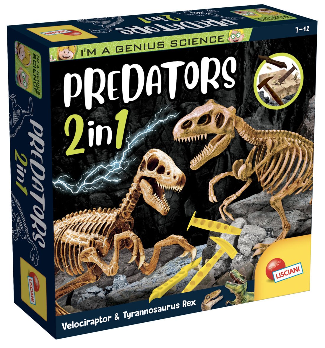 Coffret de Fouille Predators – T-Rex et Vélociraptor 2 en 1 – Lisciani