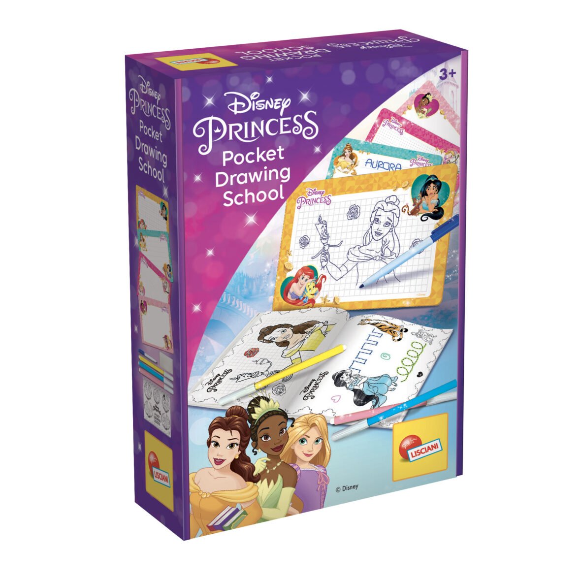 École de Dessin de Poche Disney Princesses – 4 Ardoises – Lisciani
